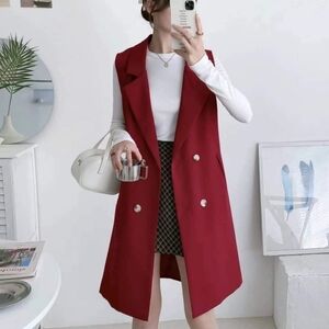 Long Vest Maroon